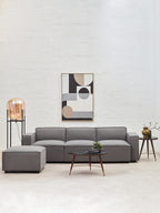 Grey Fabric Ottoman Stool