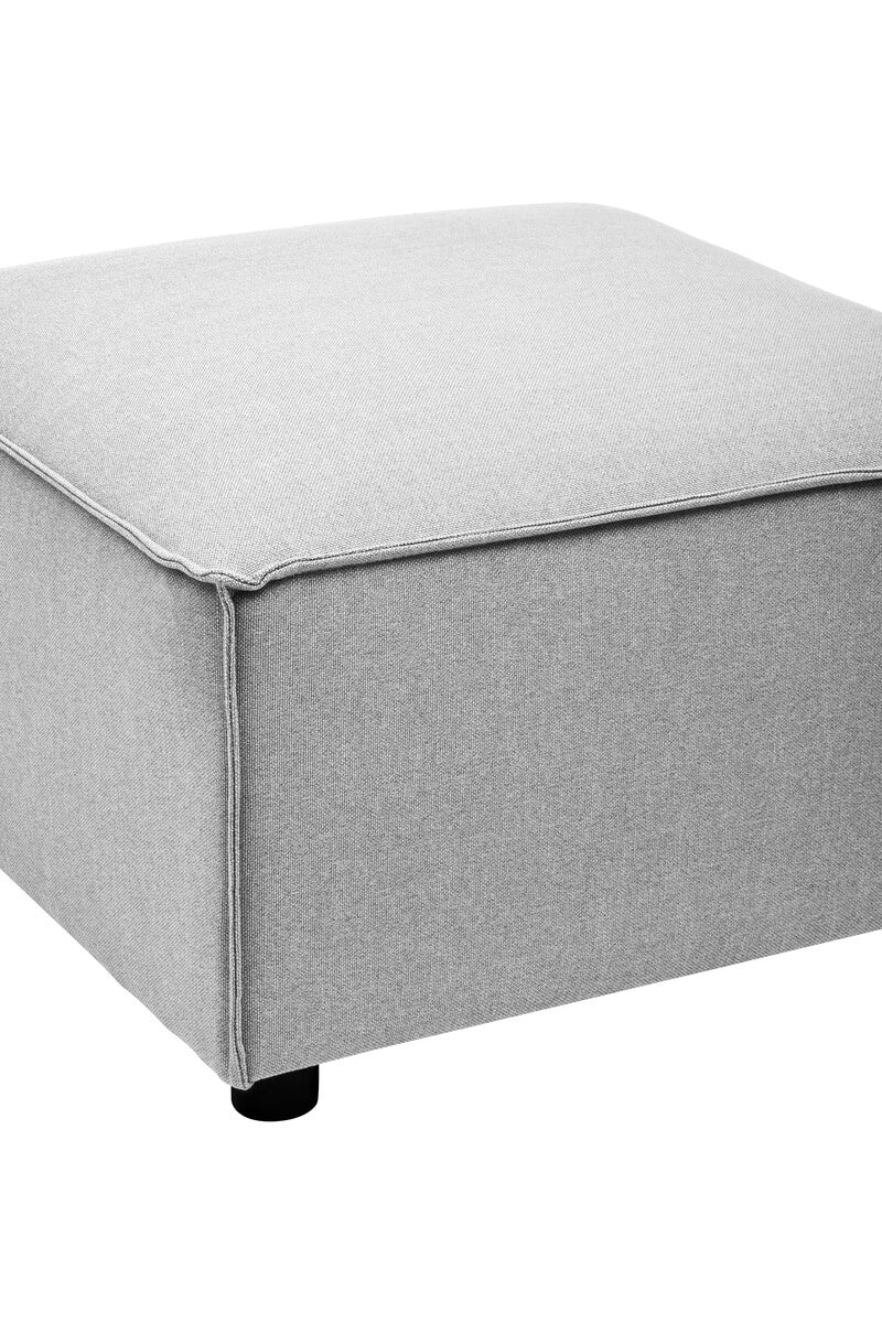 Grey Fabric Ottoman Stool
