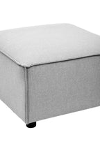 Grey Fabric Ottoman Stool