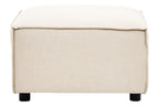 Cream Fabric Ottoman Stool