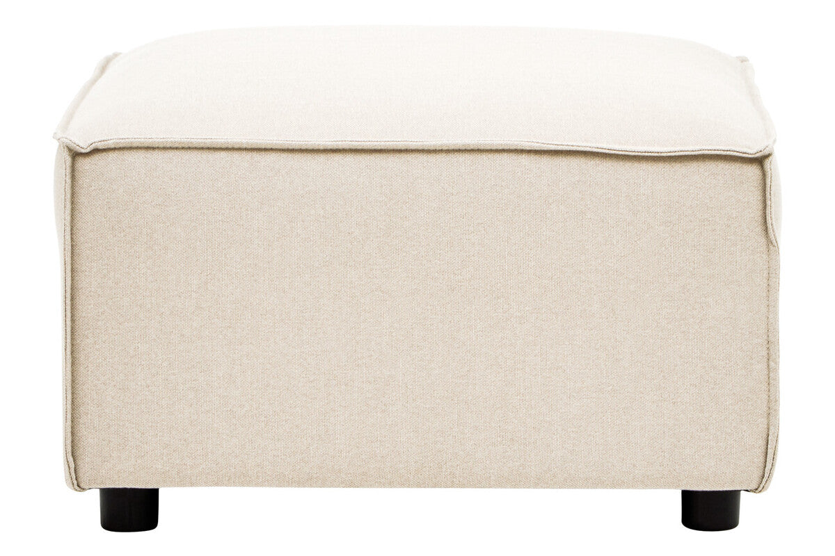 Cream Fabric Ottoman Stool