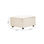 Cream Fabric Ottoman Stool