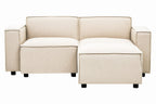 Cream Fabric Ottoman Stool