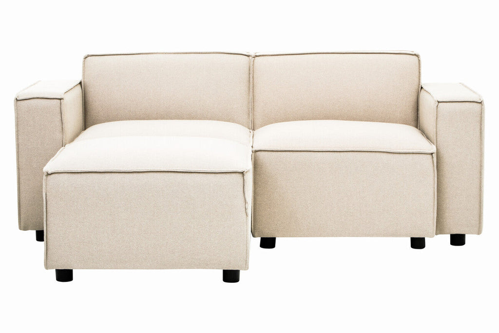 Cream Fabric Ottoman Stool
