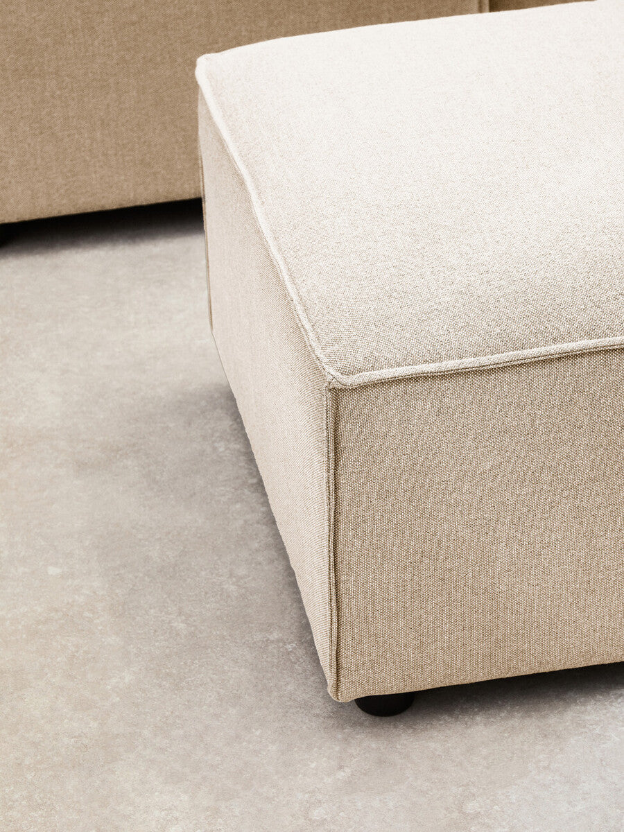 Cream Fabric Ottoman Stool