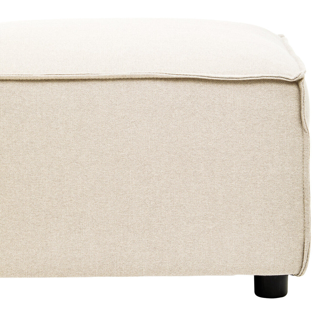 Cream Fabric Ottoman Stool