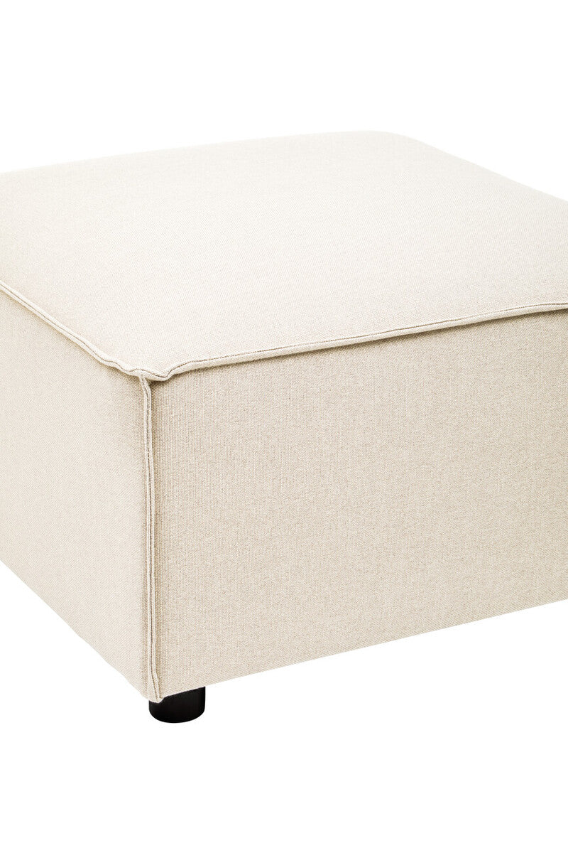 Cream Fabric Ottoman Stool