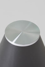 Clear Glass Round Top Coffee Table with Black Conical Metal Base