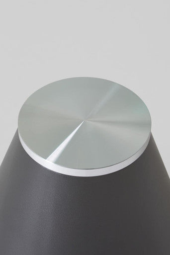 Clear Glass Round Top Coffee Table with Black Conical Metal Base