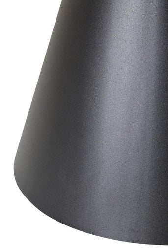 Clear Glass Round Top Coffee Table with Black Conical Metal Base