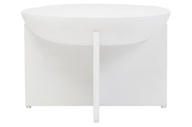 Whitewash Mango Wood Round Coffee Table