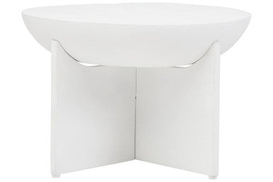 Whitewash Mango Wood Round Coffee Table