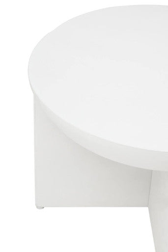 Whitewash Mango Wood Round Coffee Table