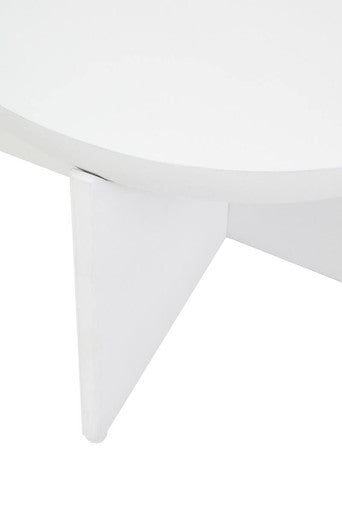 Whitewash Mango Wood Round Coffee Table