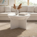 Whitewash Mango Wood Round Coffee Table