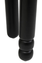 Black Mango Wood Round Side Table with Column Detail Base