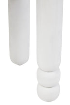 Whitewash Mango Wood Round Side Table with Column Detail Base