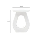 Whitewash Finish Mango Wood Accent Table with Horseshoe Cutout Base