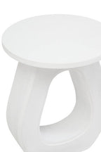 Whitewash Finish Mango Wood Accent Table with Horseshoe Cutout Base