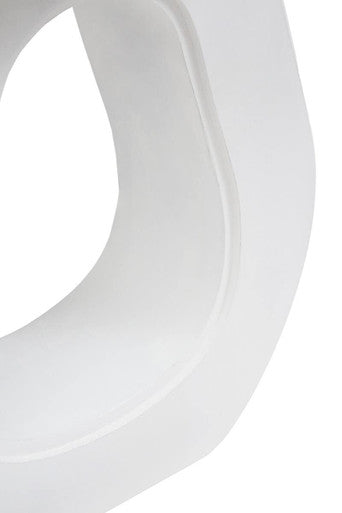 Whitewash Finish Mango Wood Accent Table with Horseshoe Cutout Base