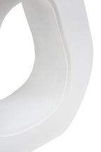 Whitewash Finish Mango Wood Accent Table with Horseshoe Cutout Base