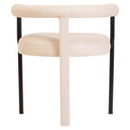 Cream Textured Linen Dining Chair