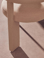 Cream Textured Linen Dining Chair