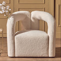 Ivory Boucle Effect Statement Chair