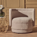Taupe Chenille Effect Curved Chair
