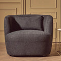 Black Textured Fabric Curved Chair