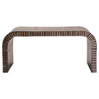 Natural Bamboo Inlay Curved Coffee Table