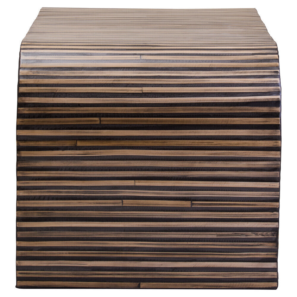 Natural Bamboo Inlay Curved Coffee Table