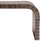 Natural Bamboo Inlay Curved Coffee Table
