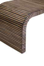 Natural Bamboo Inlay Curved Coffee Table