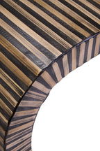 Natural Bamboo Inlay Curved Coffee Table