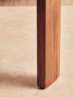 Travertine and Natural Acacia Wood Large Round Coffee Table