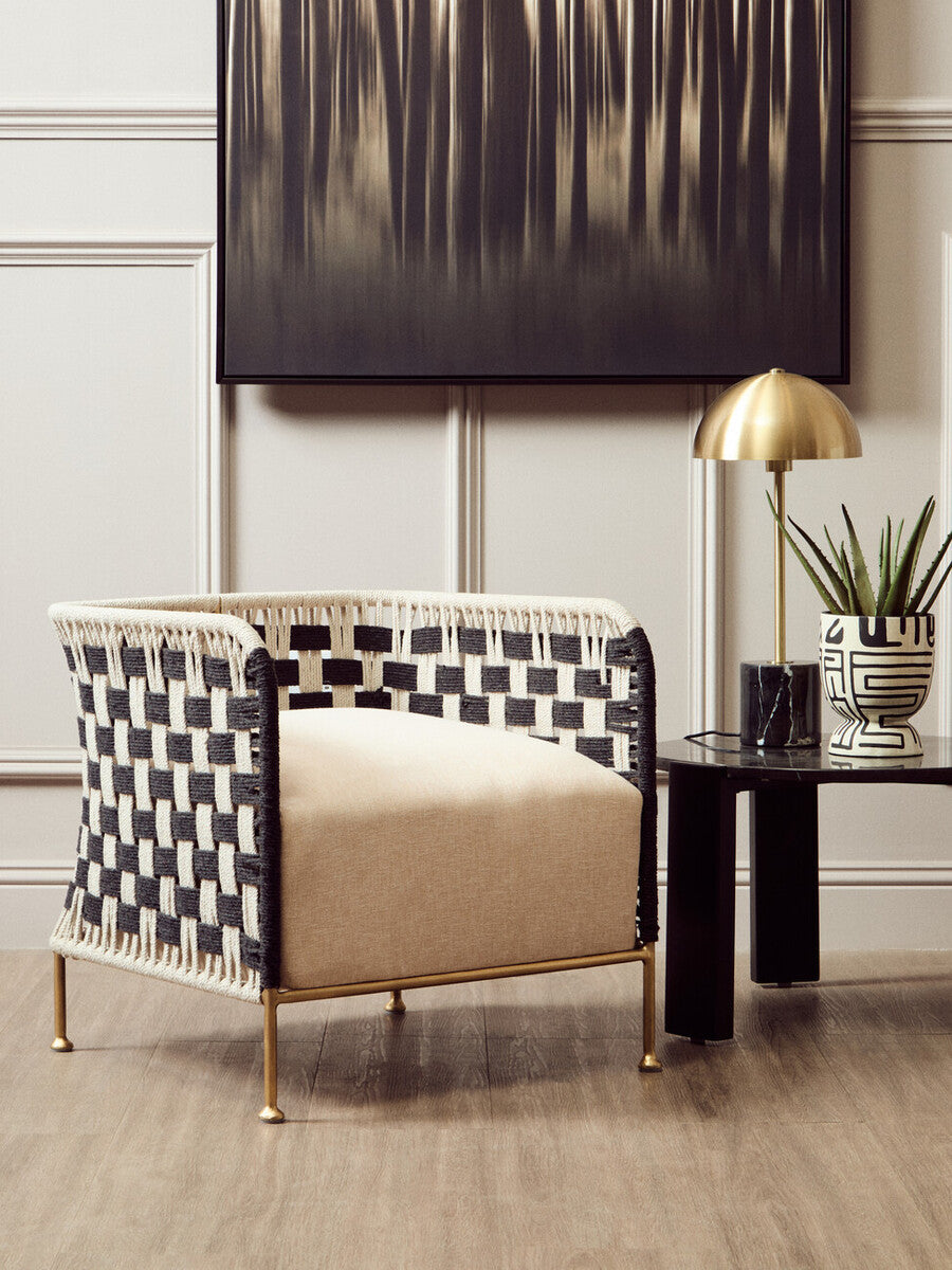Black Round Marble Top Small Coffee Table with Black Acacia Legs