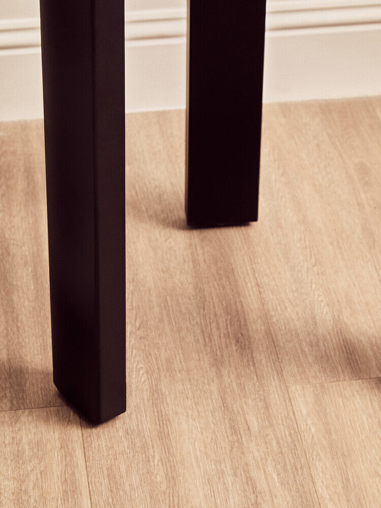 White Marble Top Round Side Table with Black Acacia Wood Legs