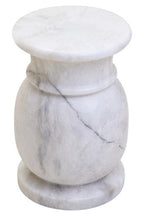 White Marble Side Table and Stool