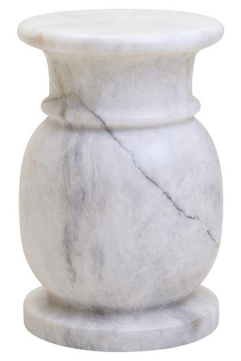 White Marble Side Table and Stool