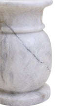 White Marble Side Table and Stool