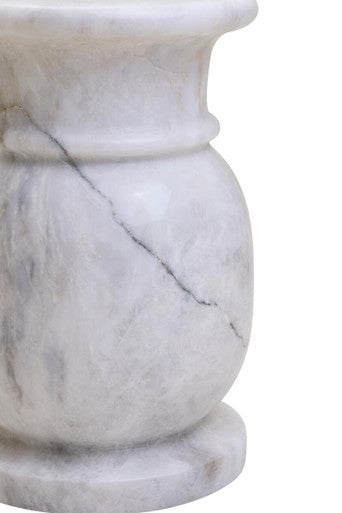 White Marble Side Table and Stool