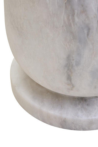 White Marble Side Table and Stool
