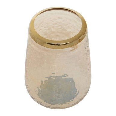 Gold Glass Bathroom Tumbler with Textured Detail