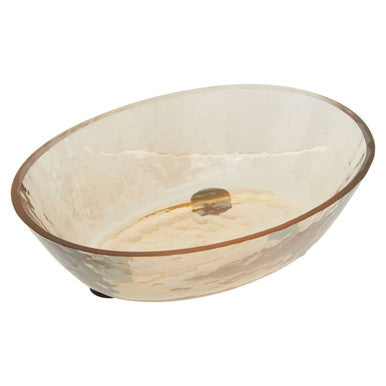 Black and Gold Glass Soap Dish with Textured Detail
