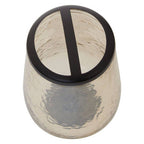 Black and Gold Glass Toothbrush Holder with Textured Detail
