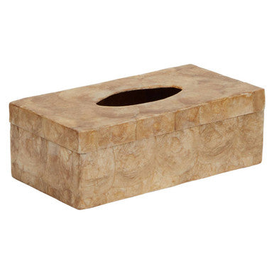 Beige Seashell Tissue Box