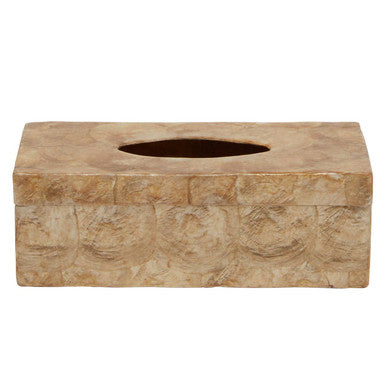 Beige Seashell Tissue Box