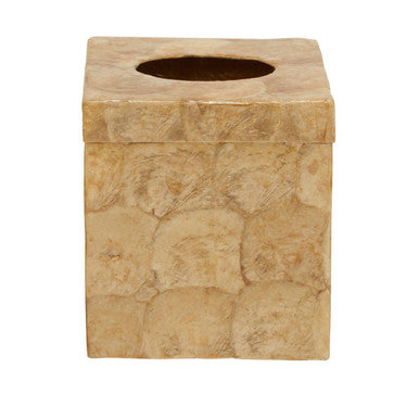 Beige Seashell Square Tissue Box