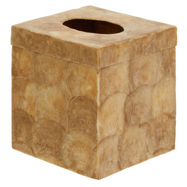 Beige Seashell Square Tissue Box